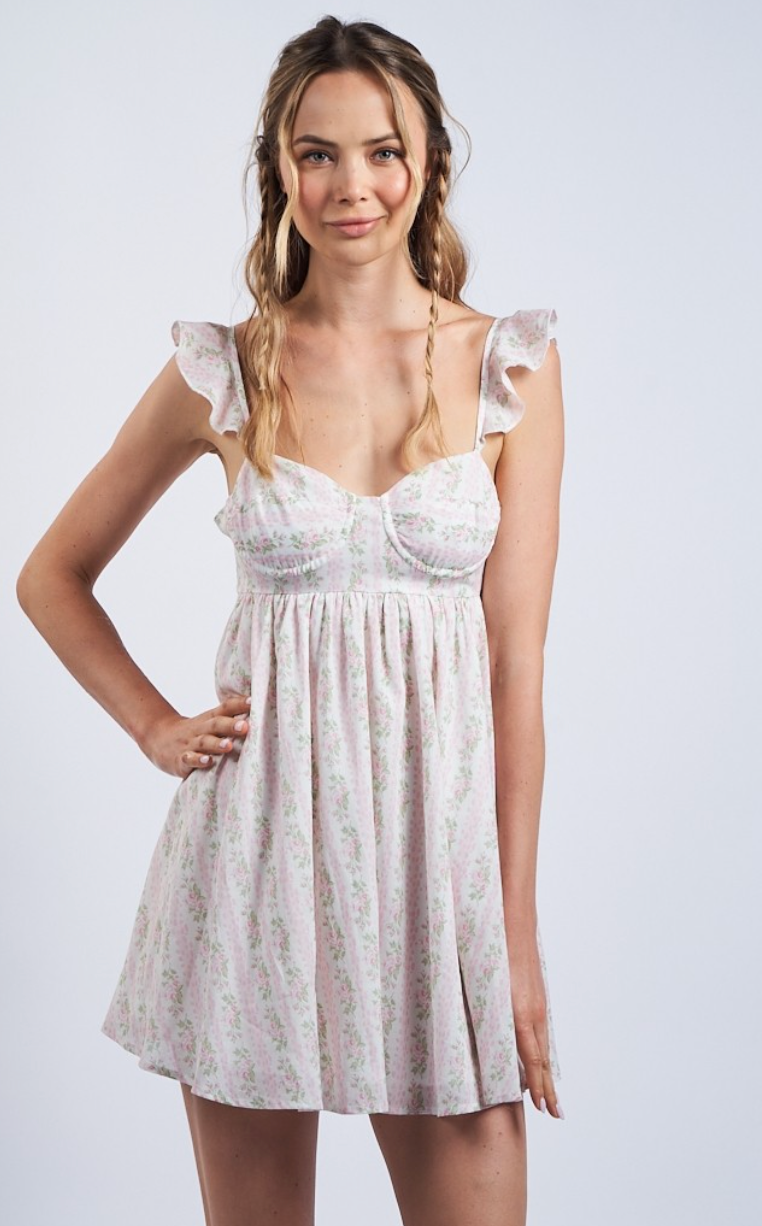 Shabby Chic Bustier Dress Pink