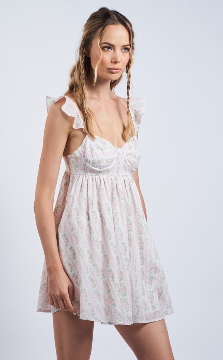 Shabby Chic Bustier Dress Pink