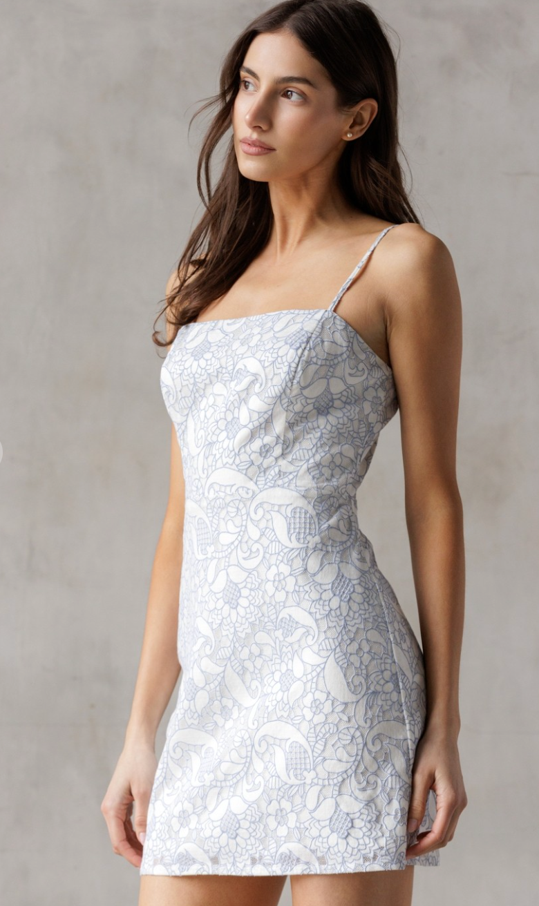 Delicate Blue Lace Dress