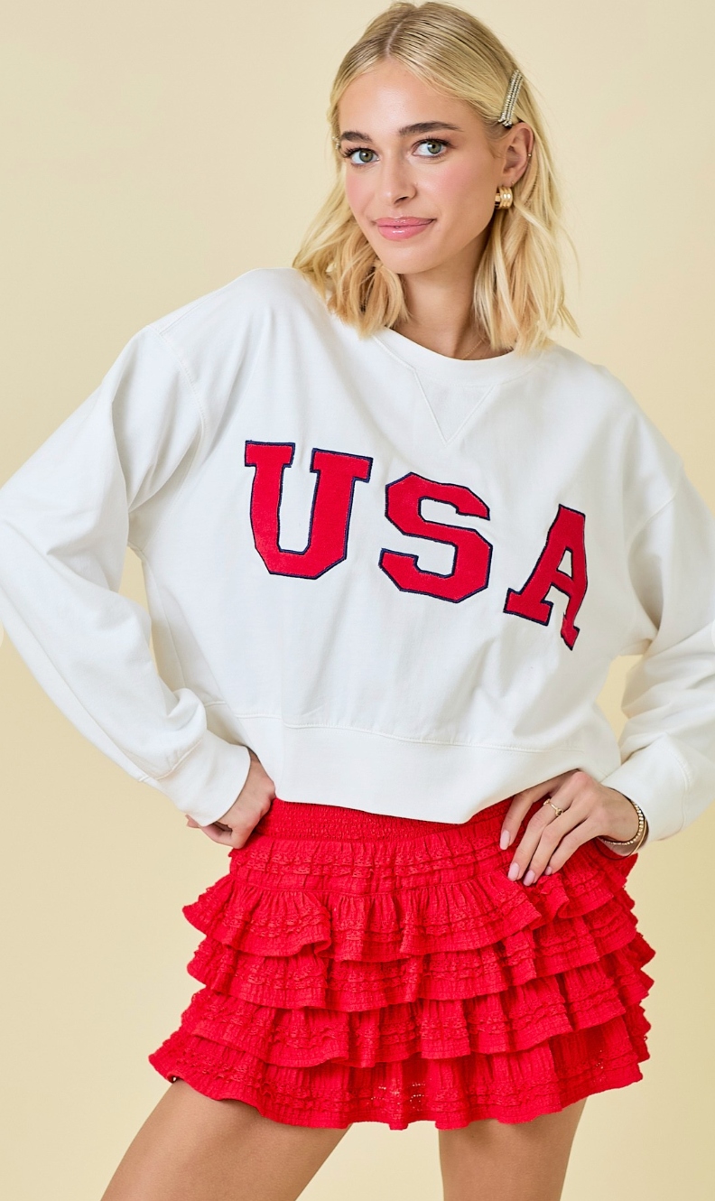 USA Crop Sweatshirt