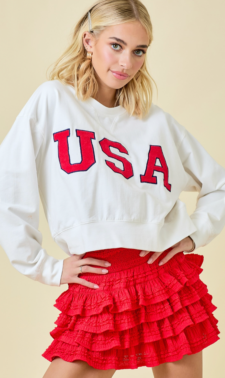 USA Crop Sweatshirt
