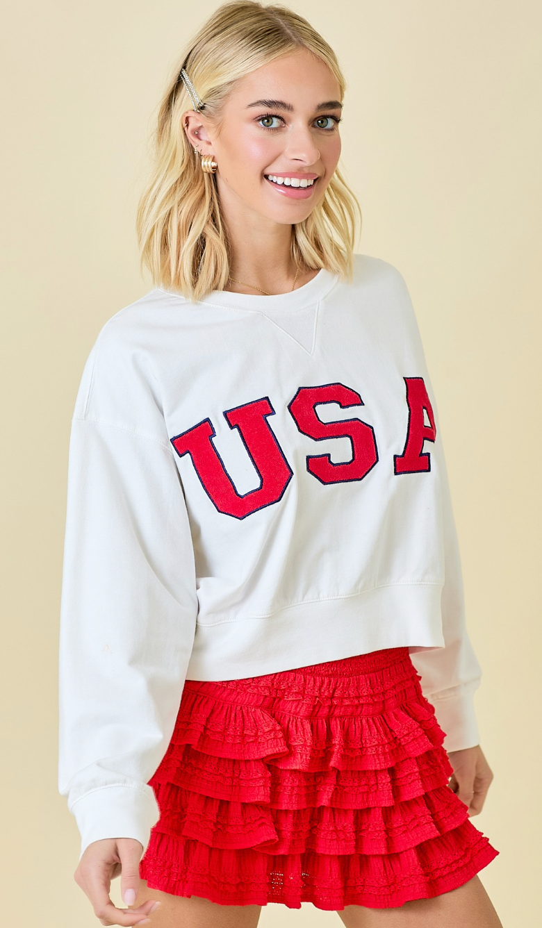 USA Crop Sweatshirt