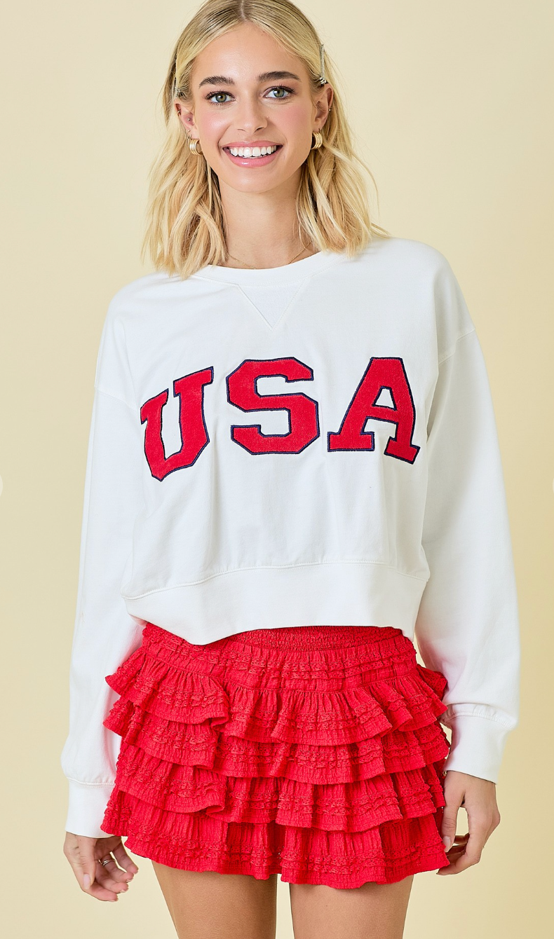 USA Crop Sweatshirt