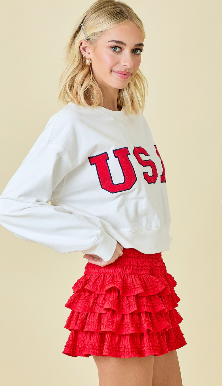 USA Crop Sweatshirt