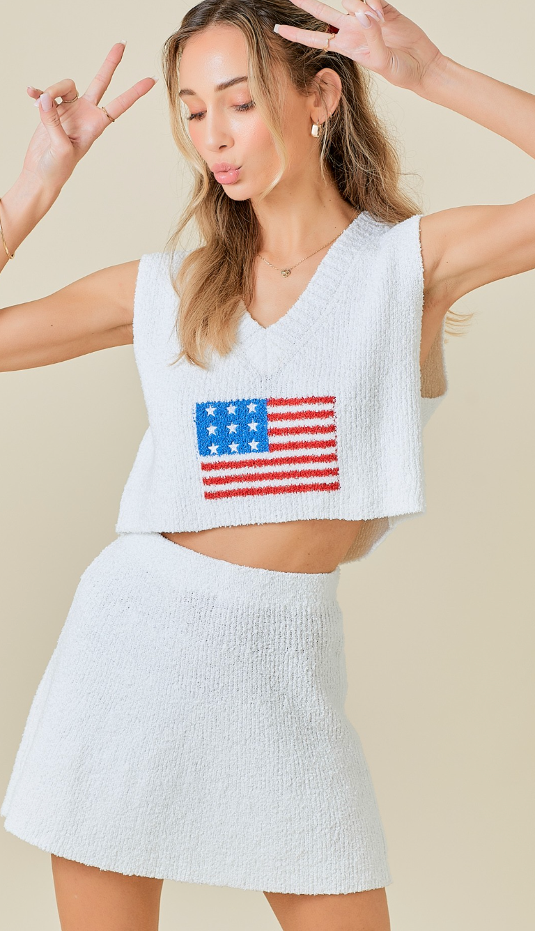 America Knit Top & Skirt Set of 2