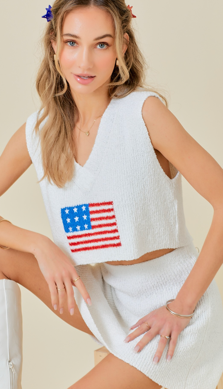 America Knit Top & Skirt Set of 2