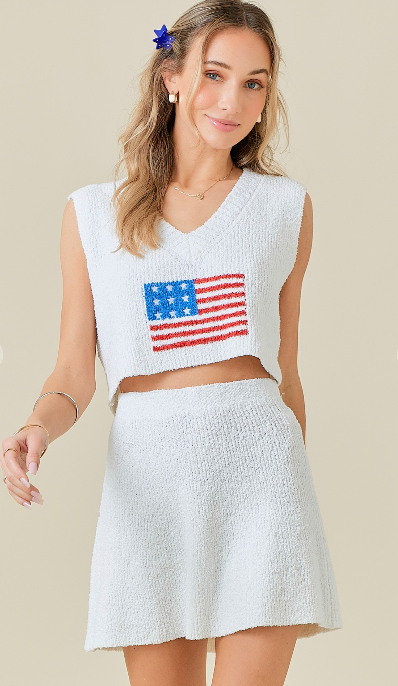 America Knit Top & Skirt Set of 2