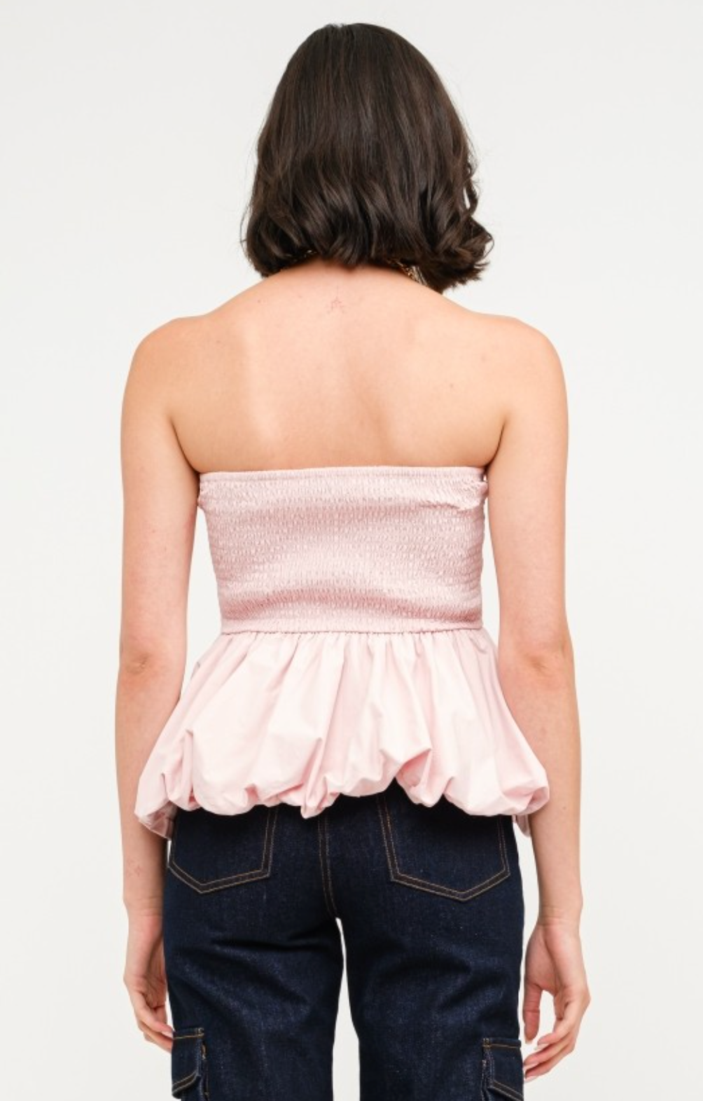 Pink Bubble Hem Top