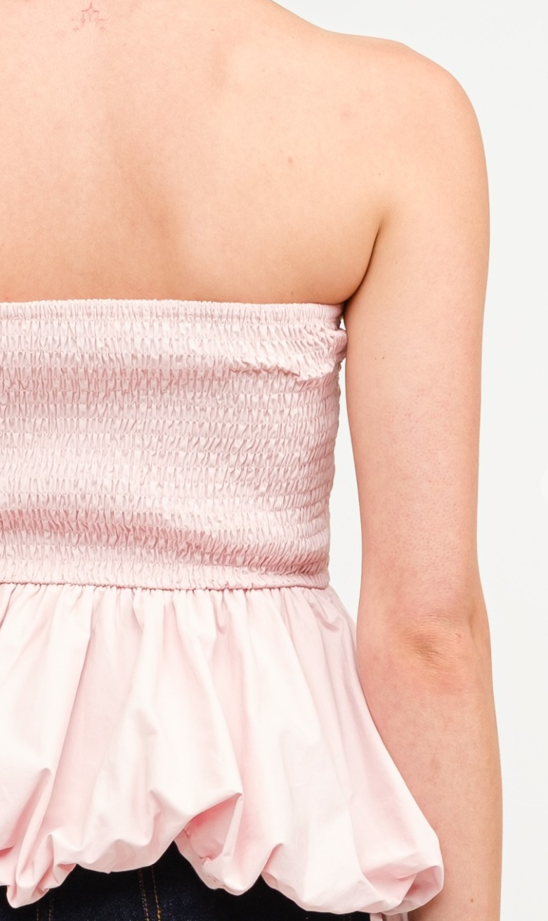 Pink Bubble Hem Top