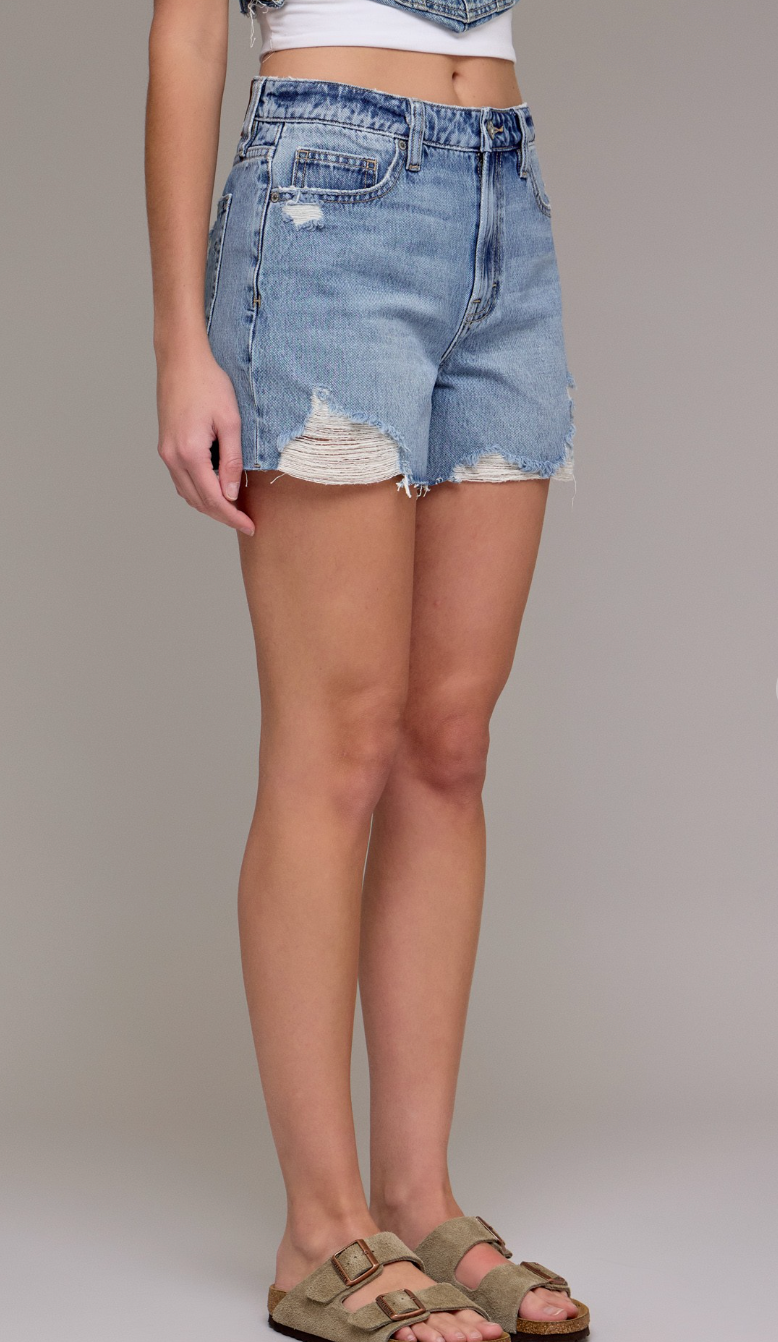 Medium Light Wash Jean Shorts