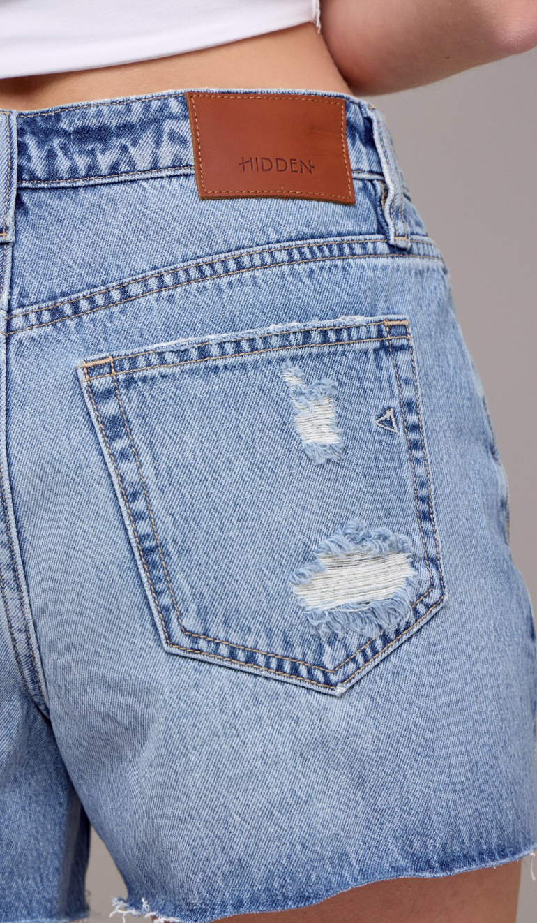 Medium Light Wash Jean Shorts