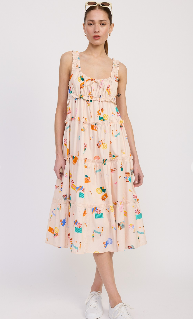 Fun in the Sun Babydoll Midi Dress