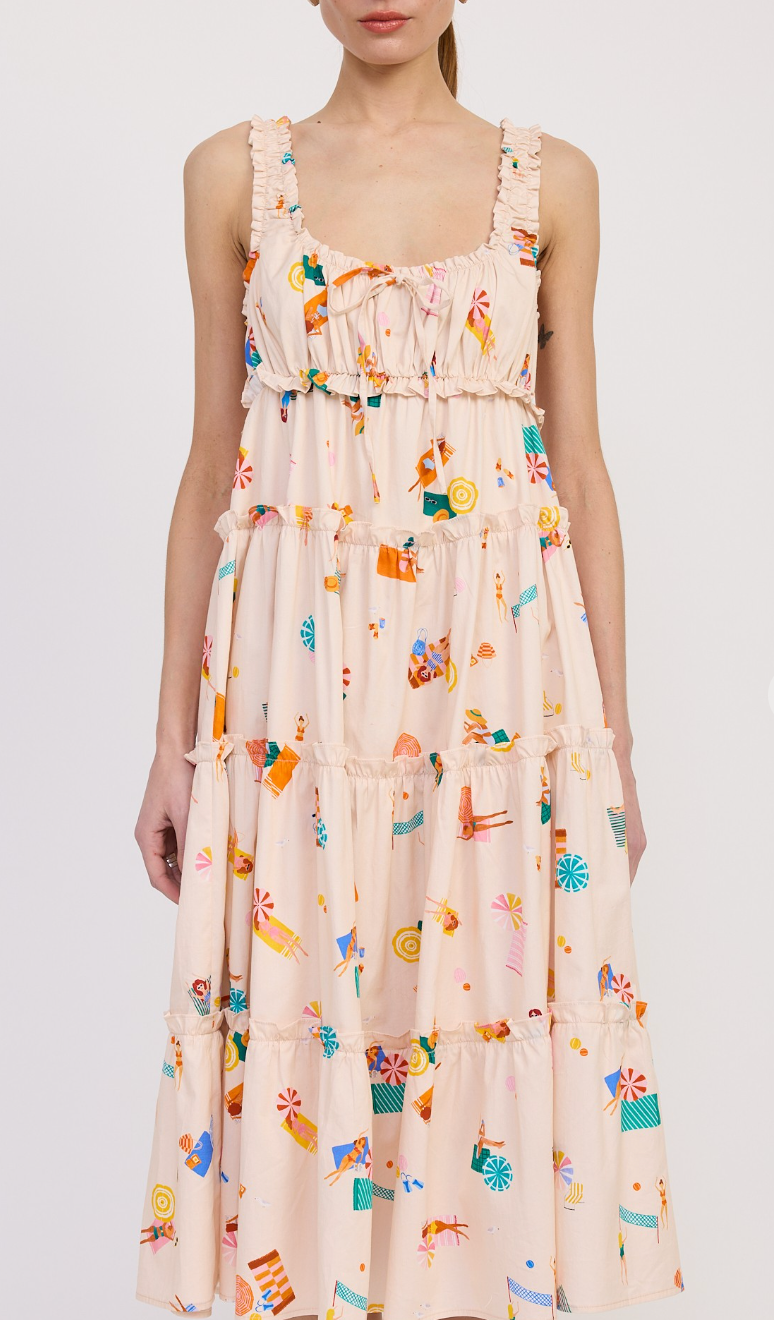 Fun in the Sun Babydoll Midi Dress