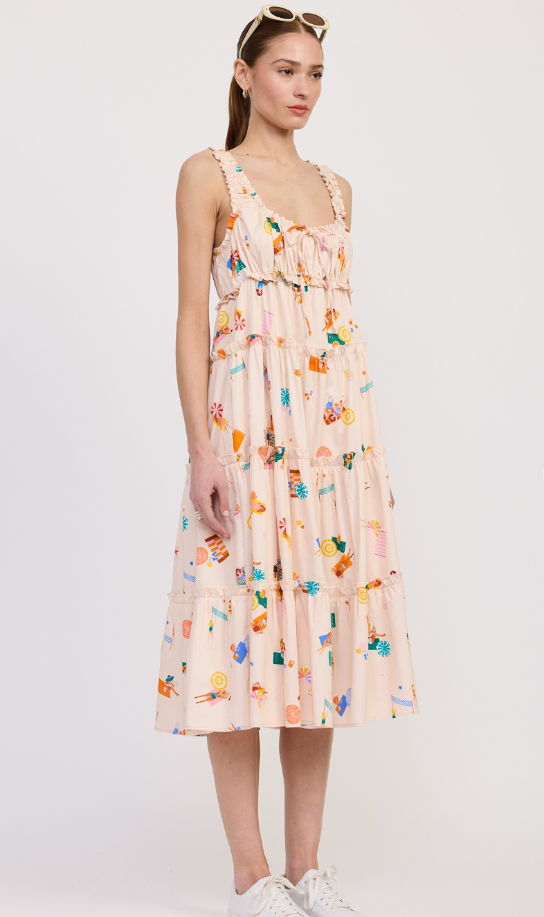 Fun in the Sun Babydoll Midi Dress