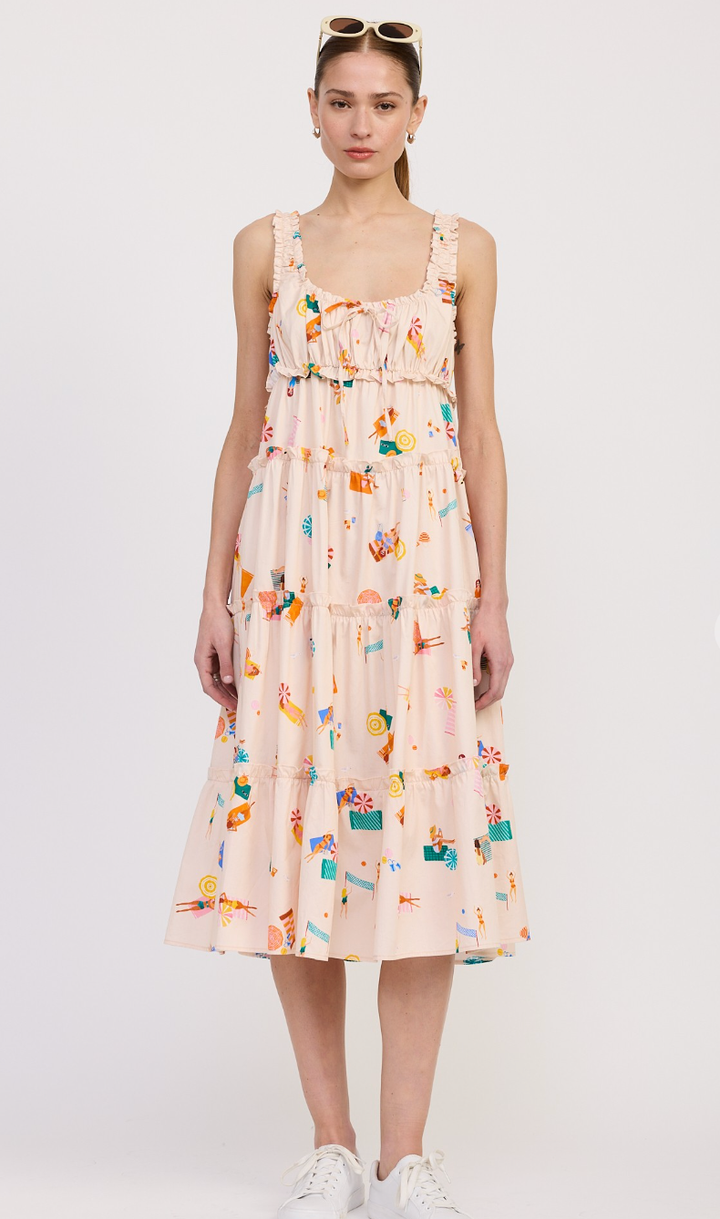 Fun in the Sun Babydoll Midi Dress
