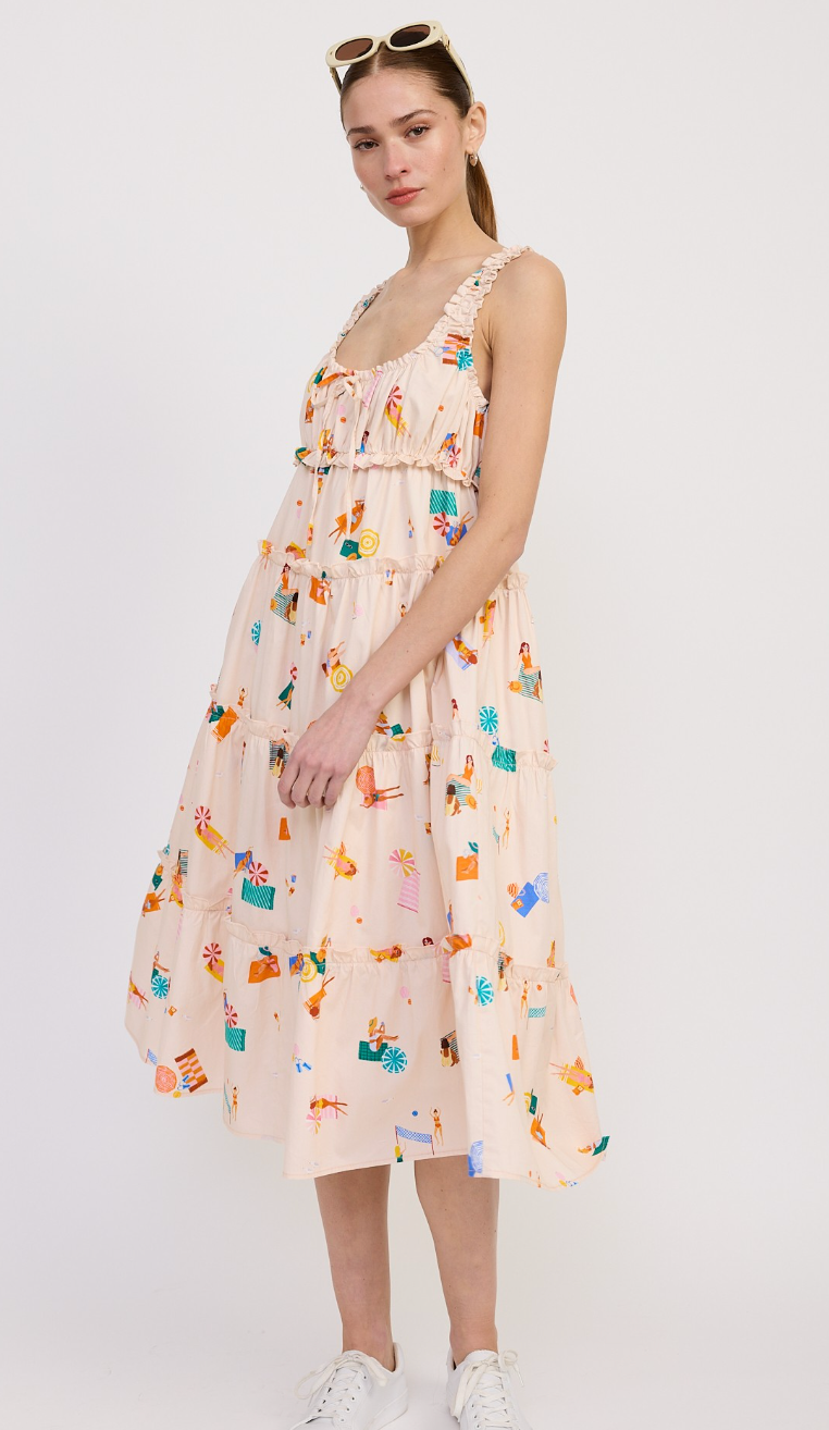 Fun in the Sun Babydoll Midi Dress