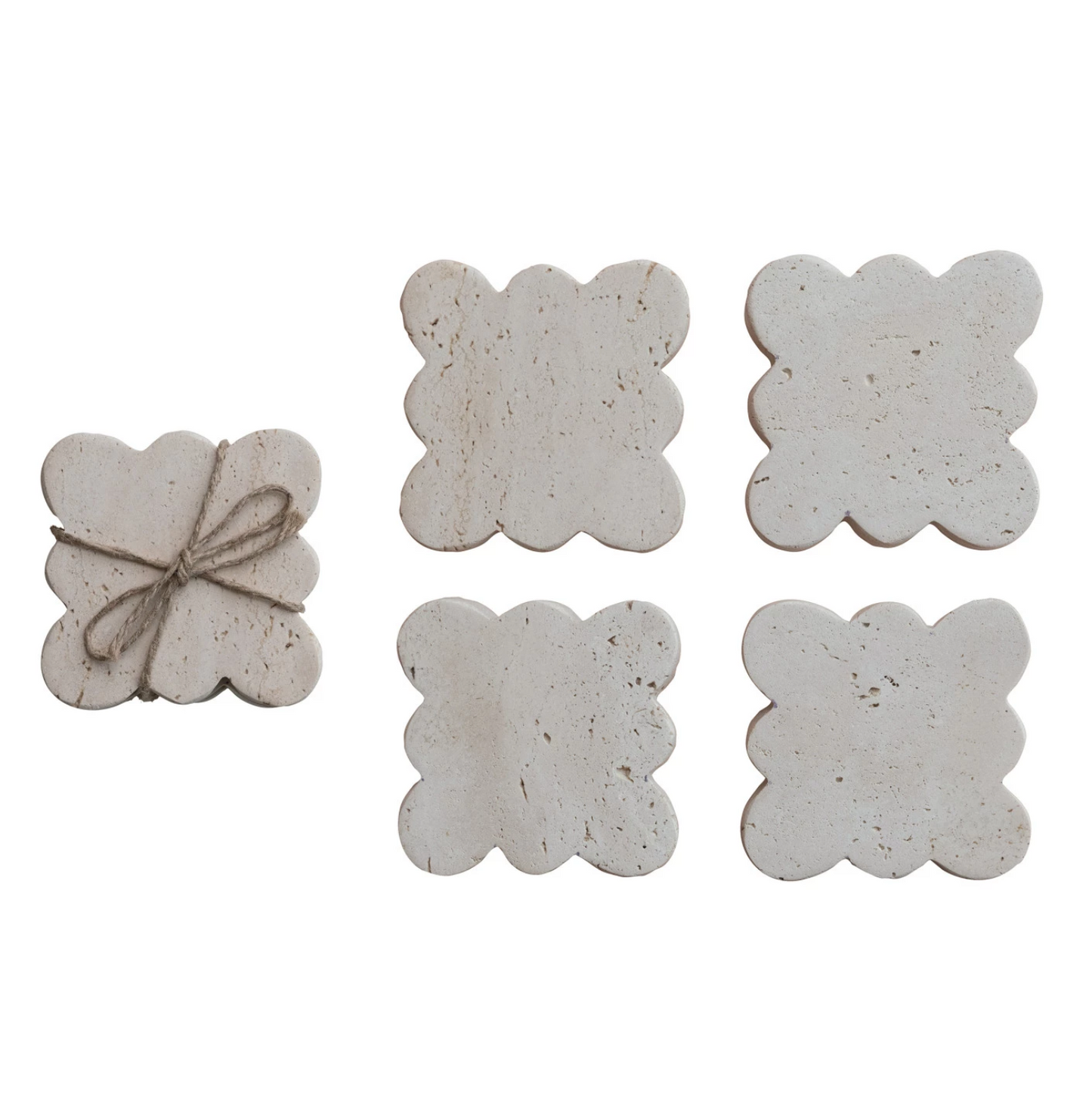 Scallop Travertine Coasters