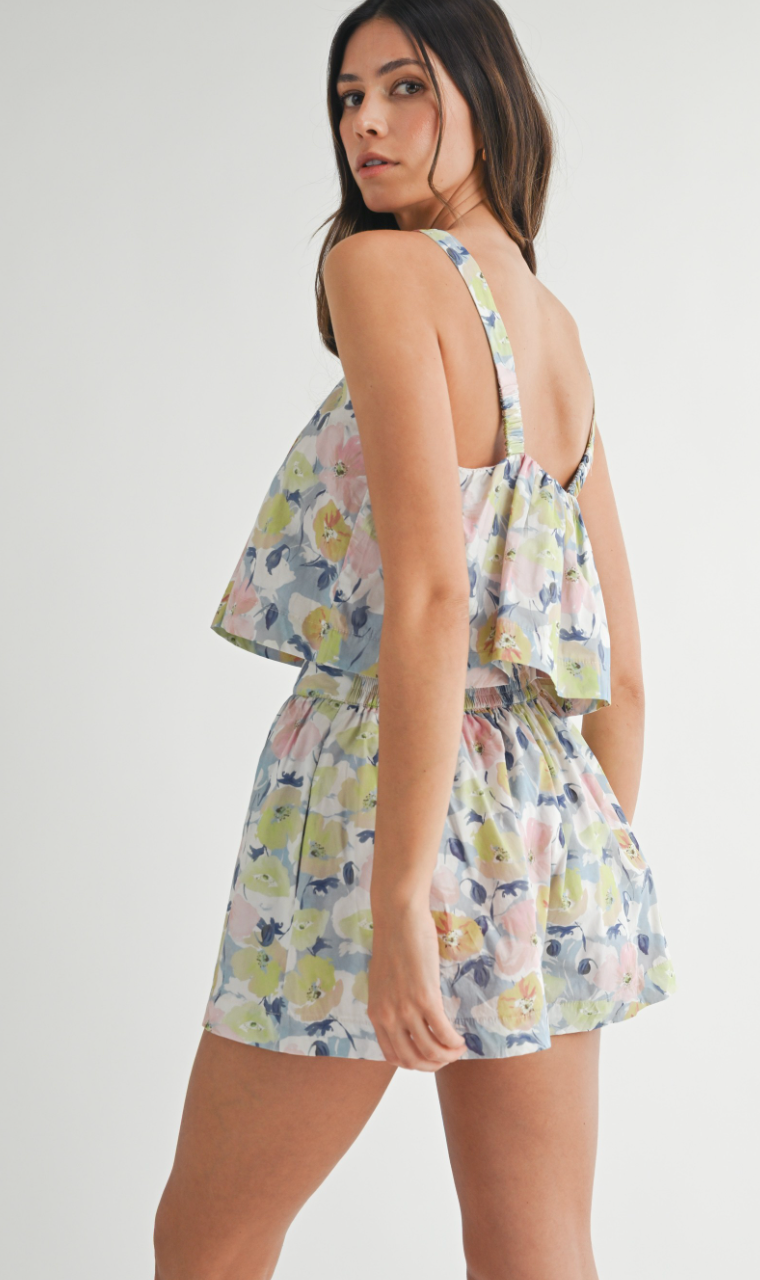 Floral Printed Tank & Shorts Set of 2