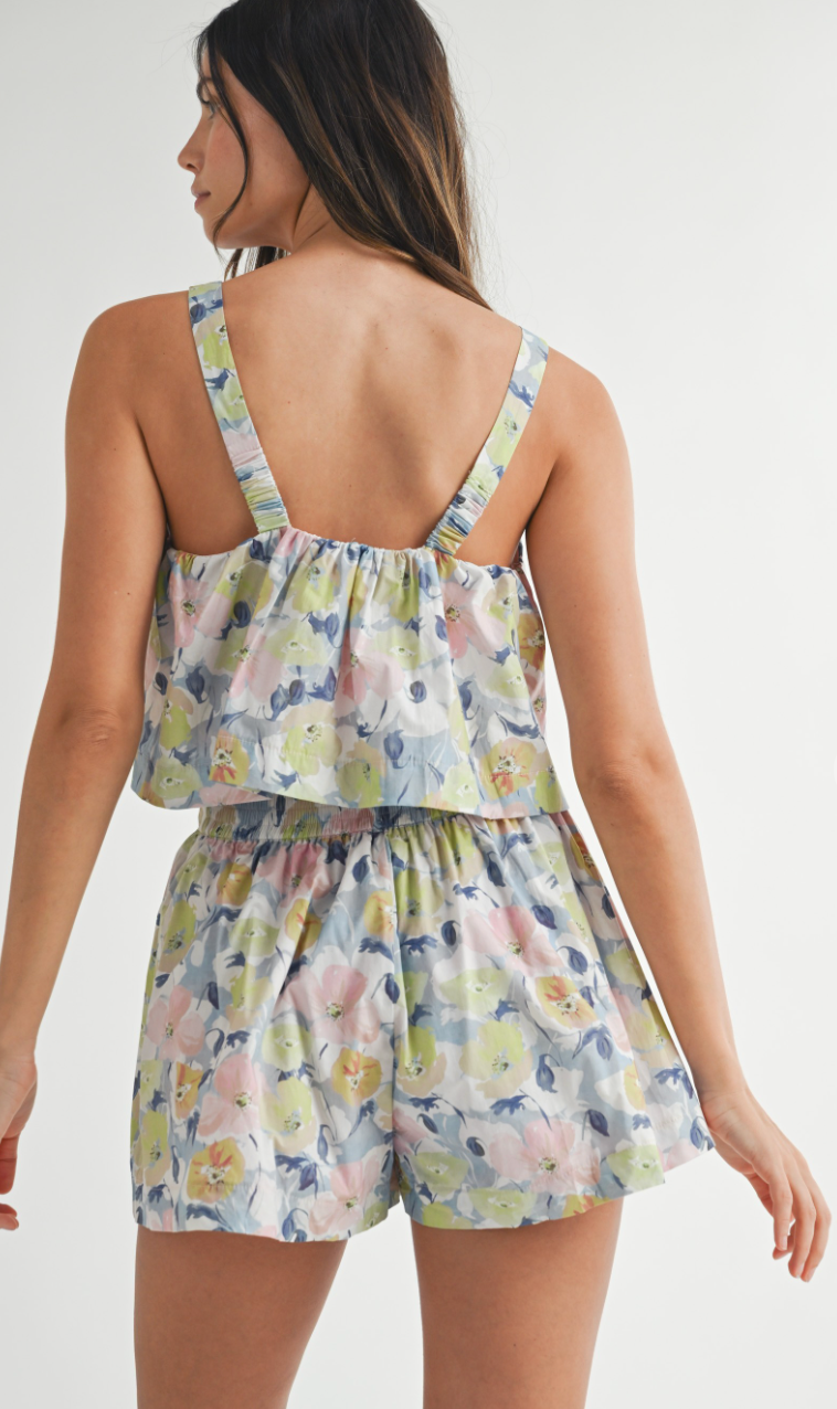 Floral Printed Tank & Shorts Set of 2