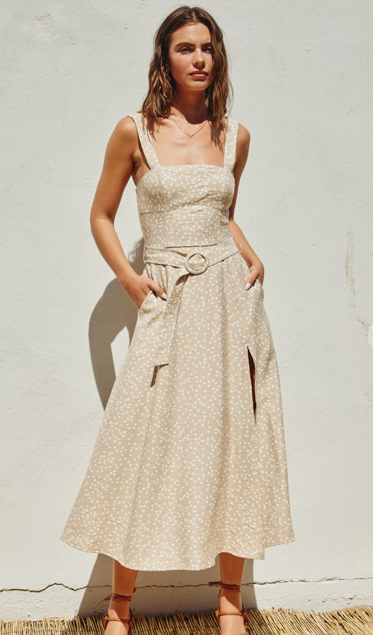 Beth Polka Dot Belted Dress