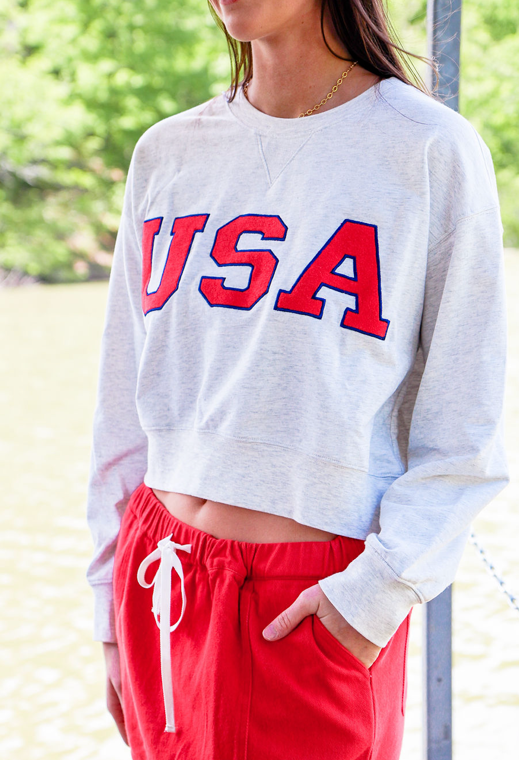 USA Crop Sweatshirt