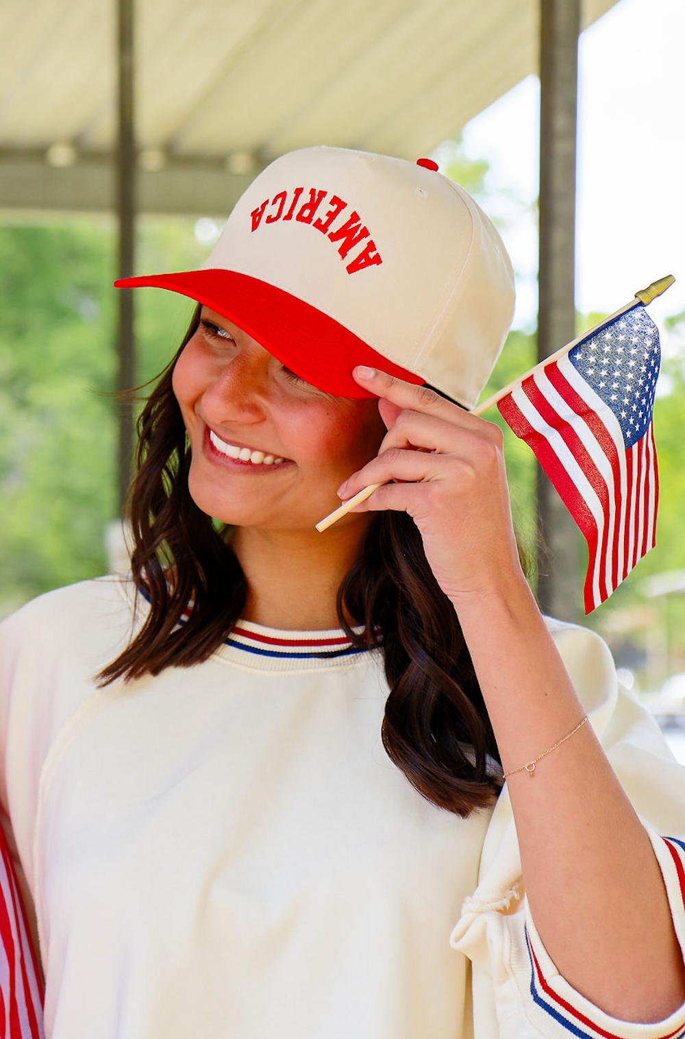 America Upside Vintage Trucker Red