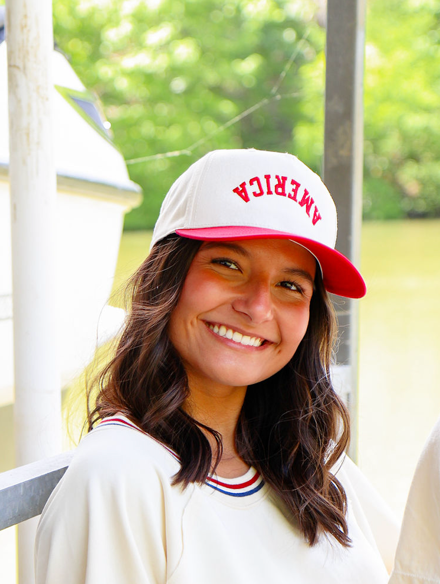 America Upside Vintage Trucker Red