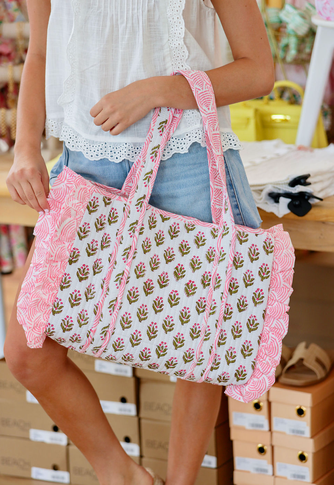 Clover Fridays Georgia Ruffle Tote Small
