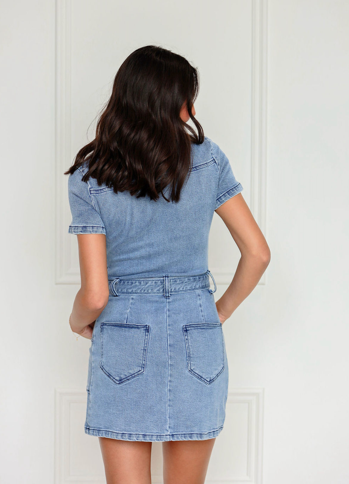 Halle Belted Denim Dress