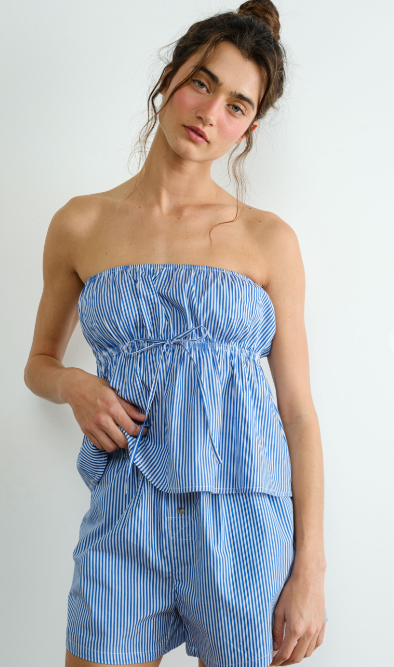 Striped Poplin Boxer Shorts