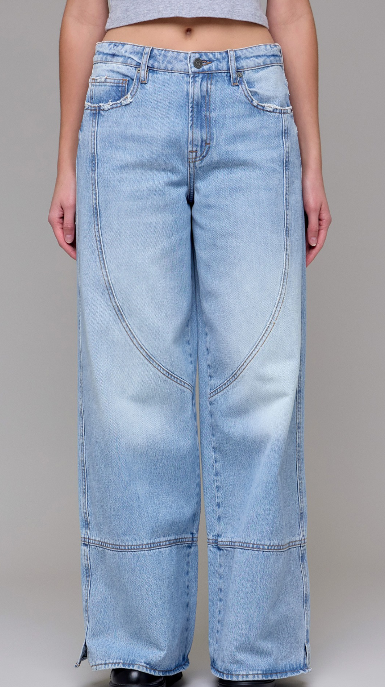 Super Wide Leg Seam Jeans