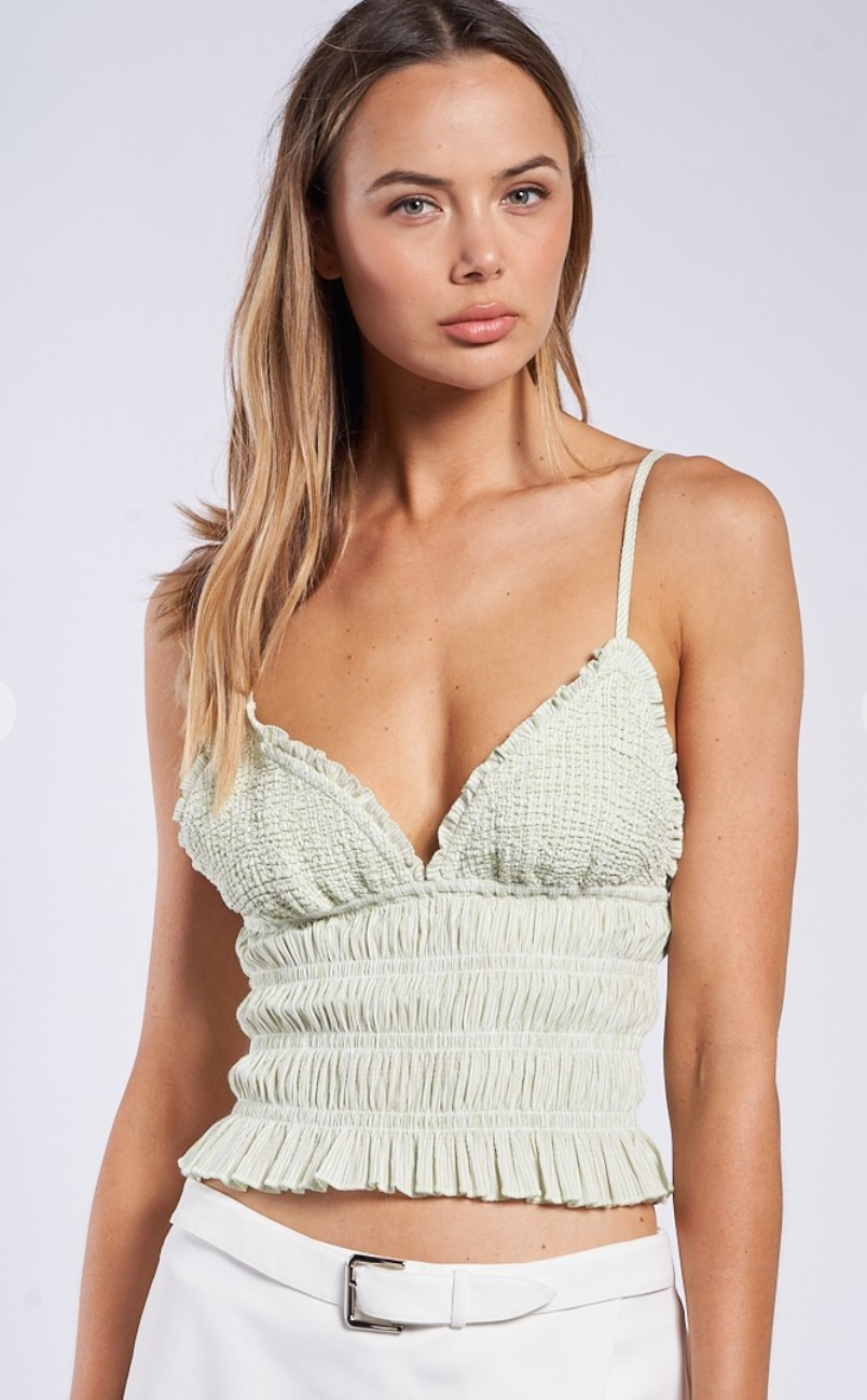 Smock Triangle Top Sage Stripe
