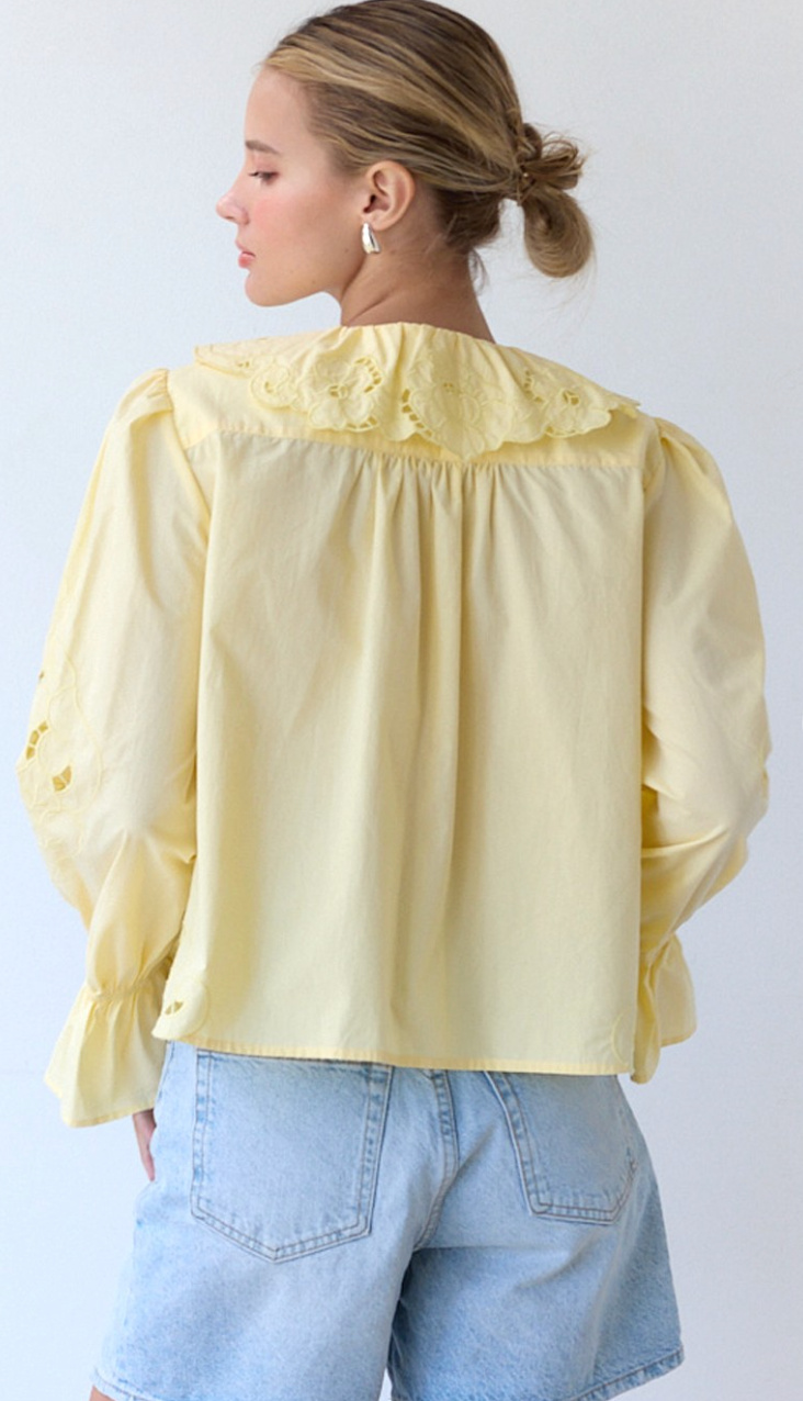 Butter Embroidered Ruffle Blouse