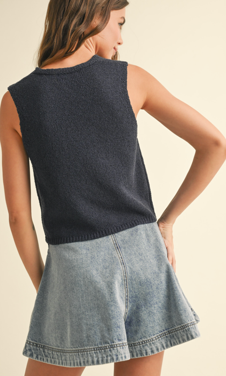 Hook & Eye Knit Tank Navy