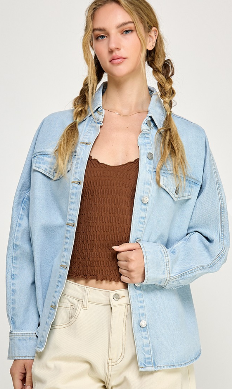 Oversized Light Denim Jacket