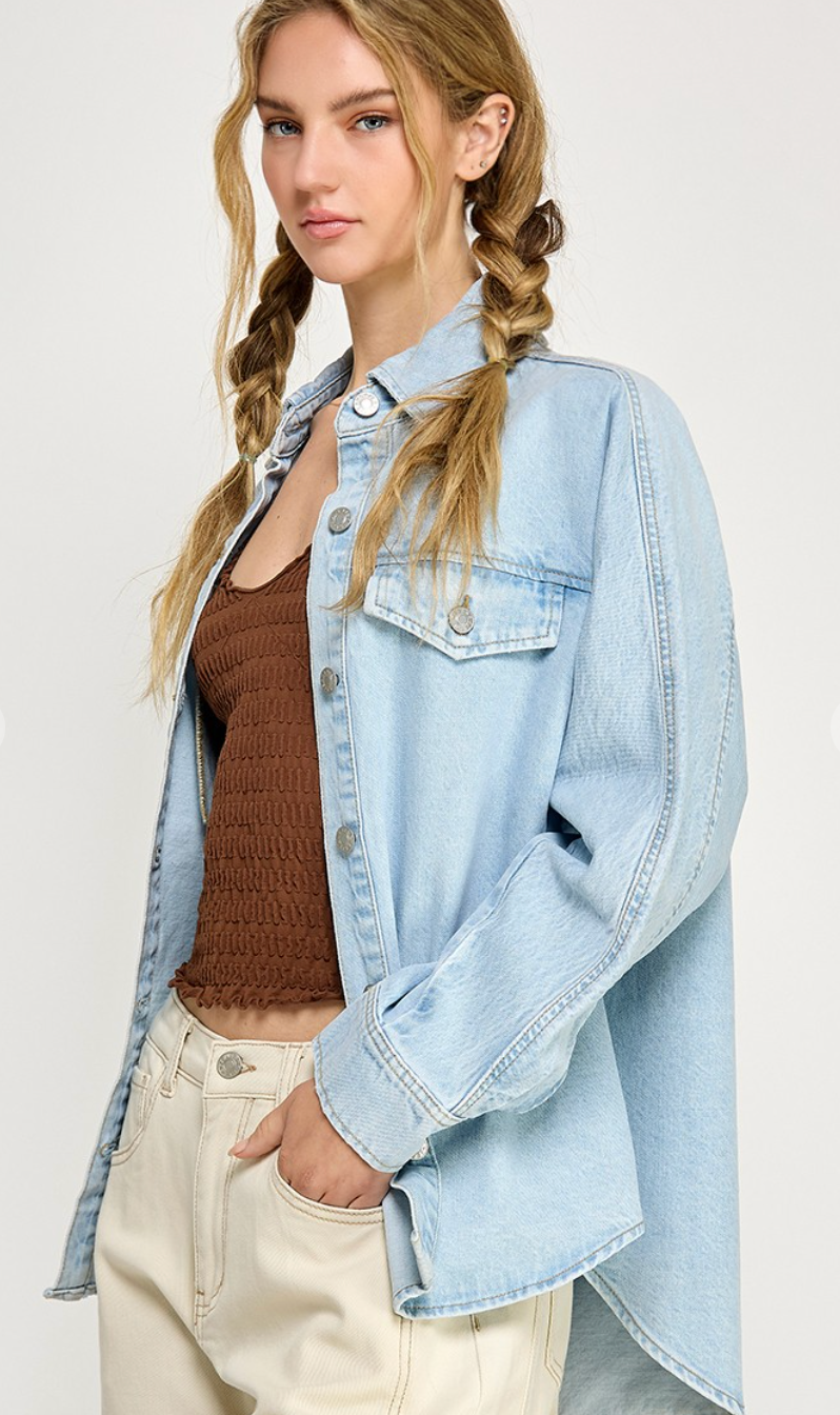 Oversized Light Denim Jacket