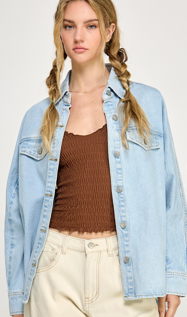 Oversized Light Denim Jacket