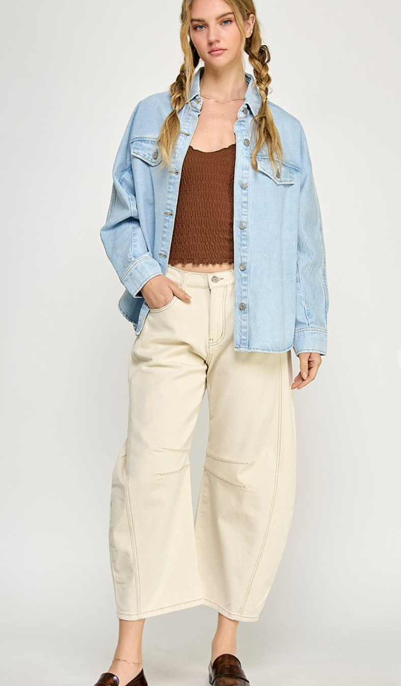 Oversized Light Denim Jacket