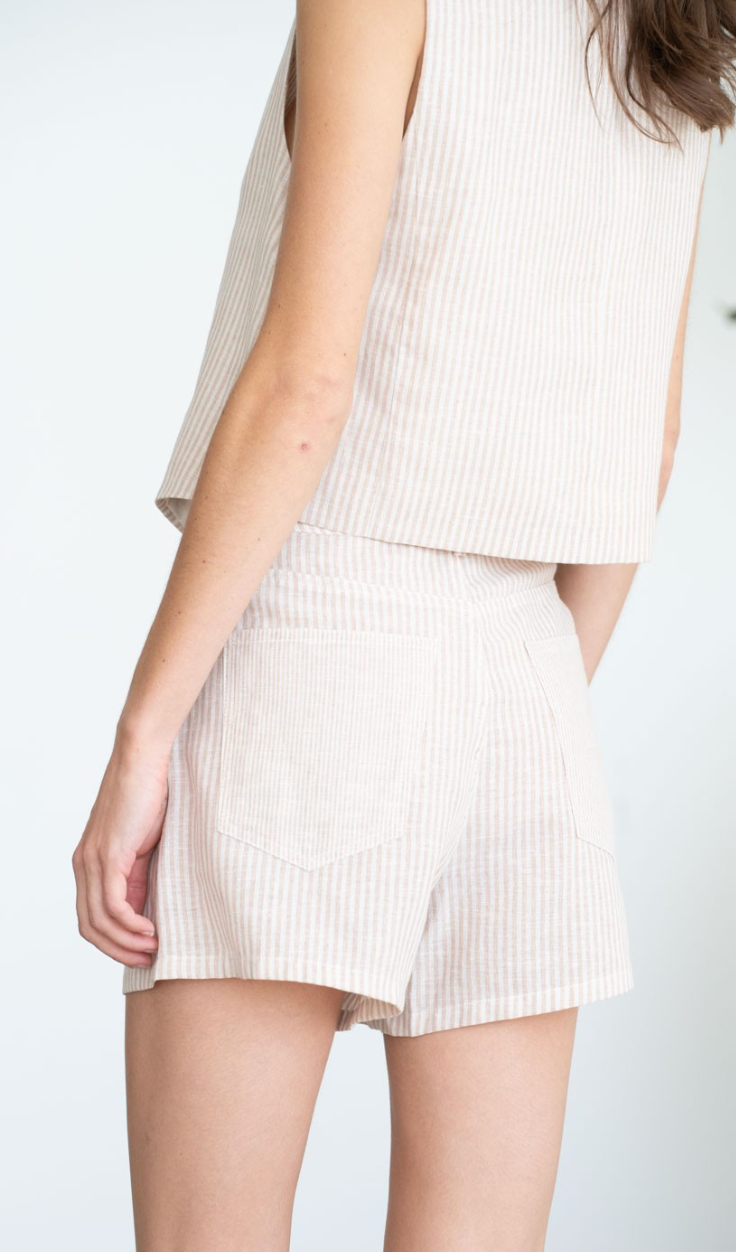 Tan Pinstripe Tailored Vest