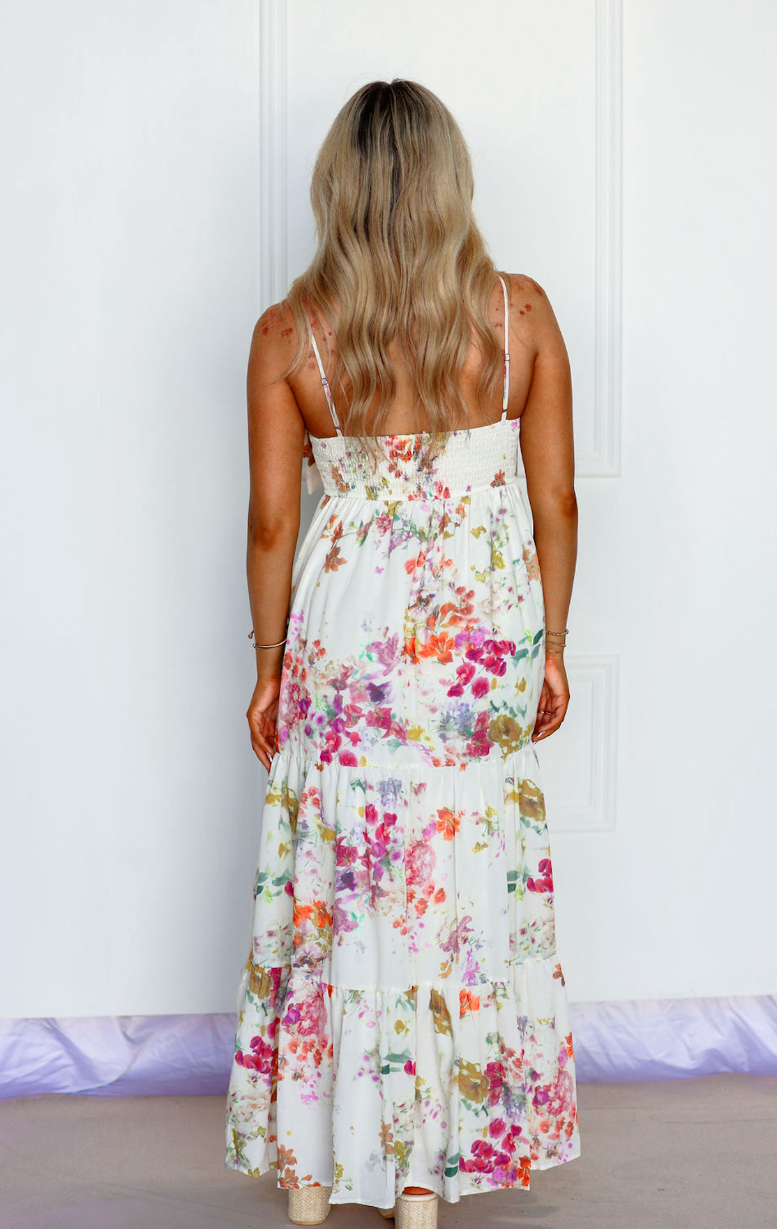 Watercolor Bow Maxi Dress