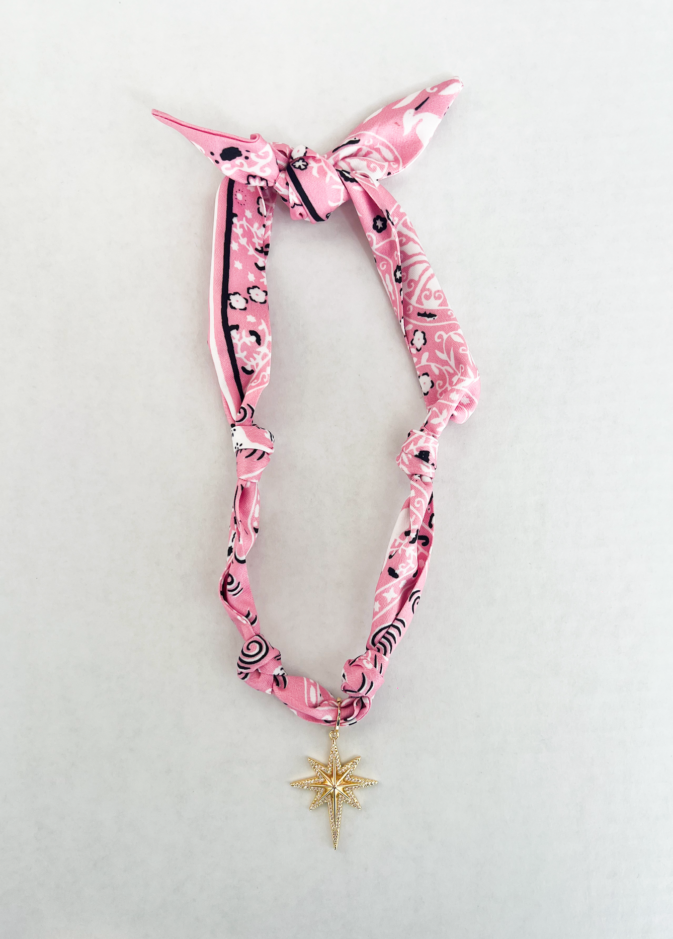 North Star Pink Scarf Necklace