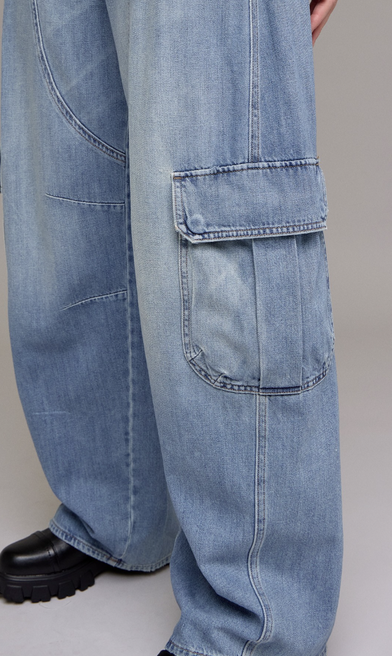 Cargo Barrel Leg Jeans
