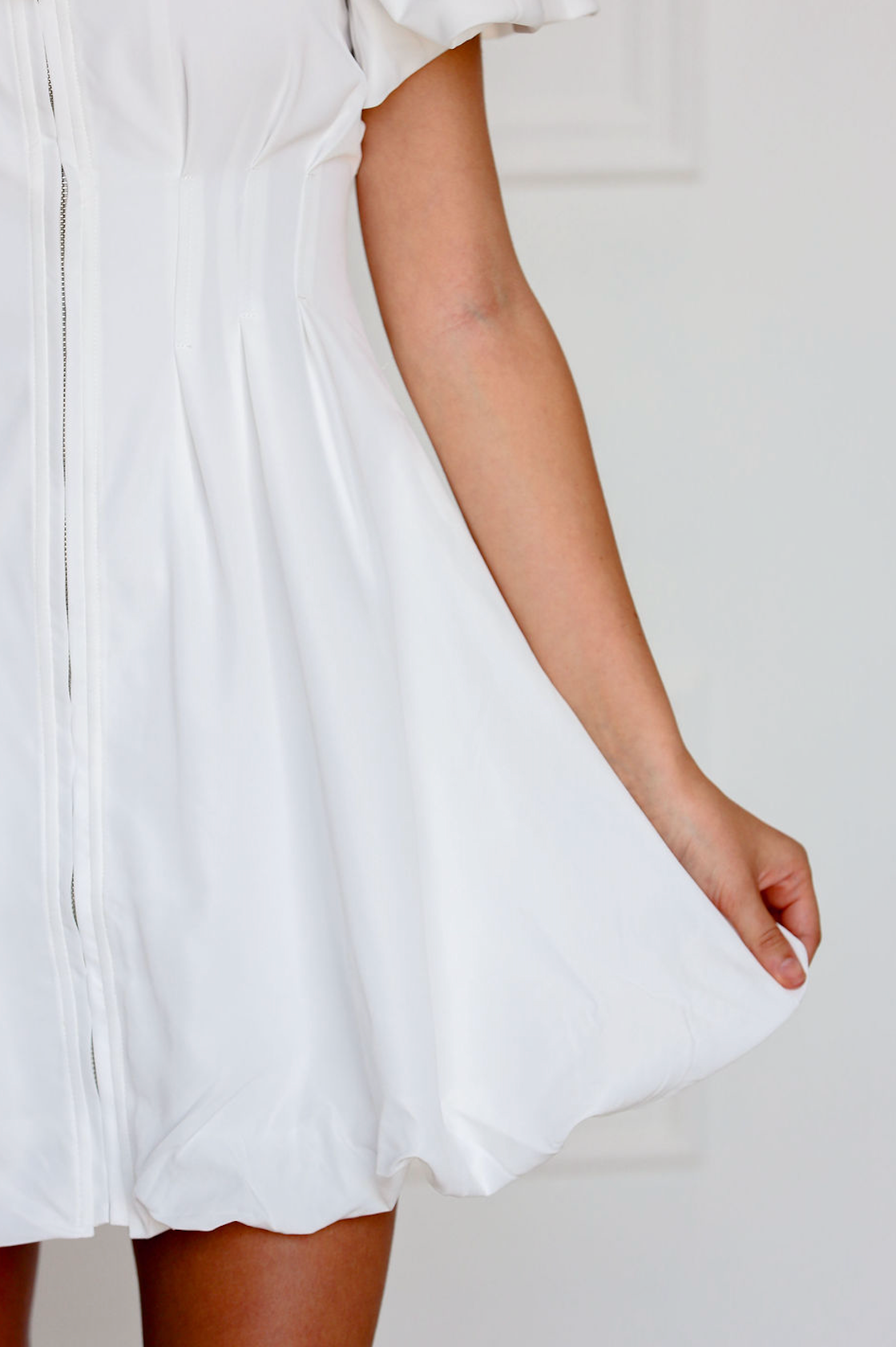 Melissa Bubble Zip Up Dress White