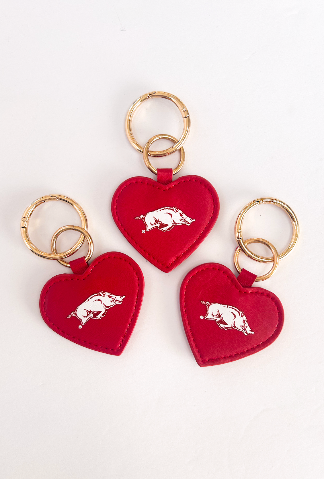 Arkansas Razorbacks Heart Keychain