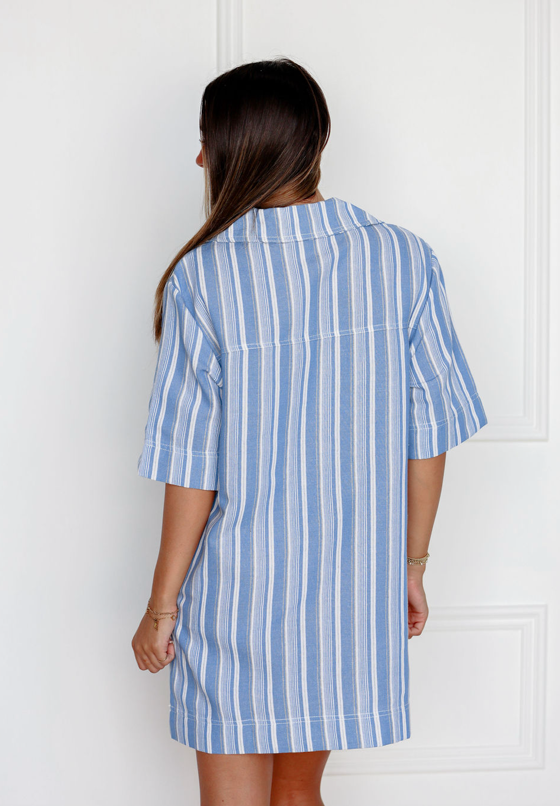 Chambray Stripe Shirt Dress