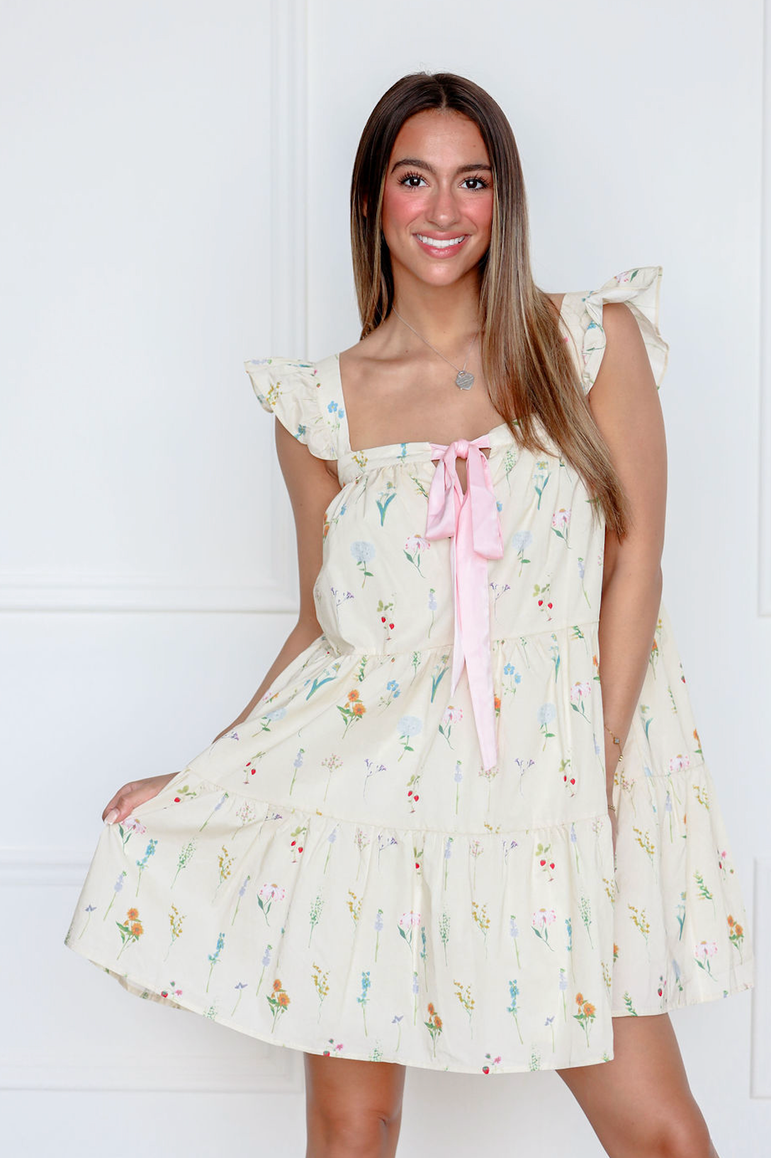 Beverly Floral Flutter Dress