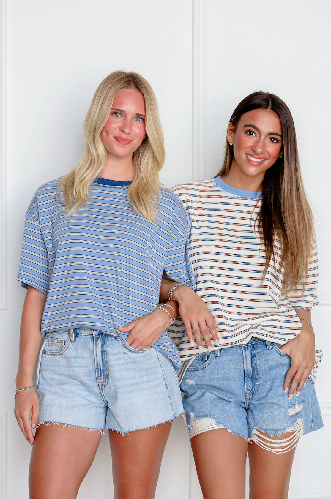 Oversize Stripe T-shirt Blue