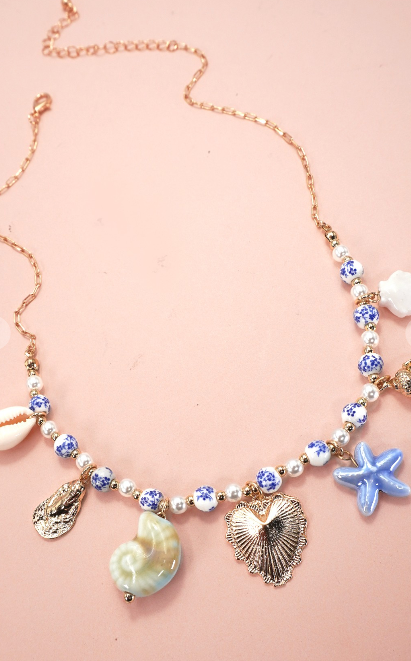 Porcelain Sea Life Charm Necklace