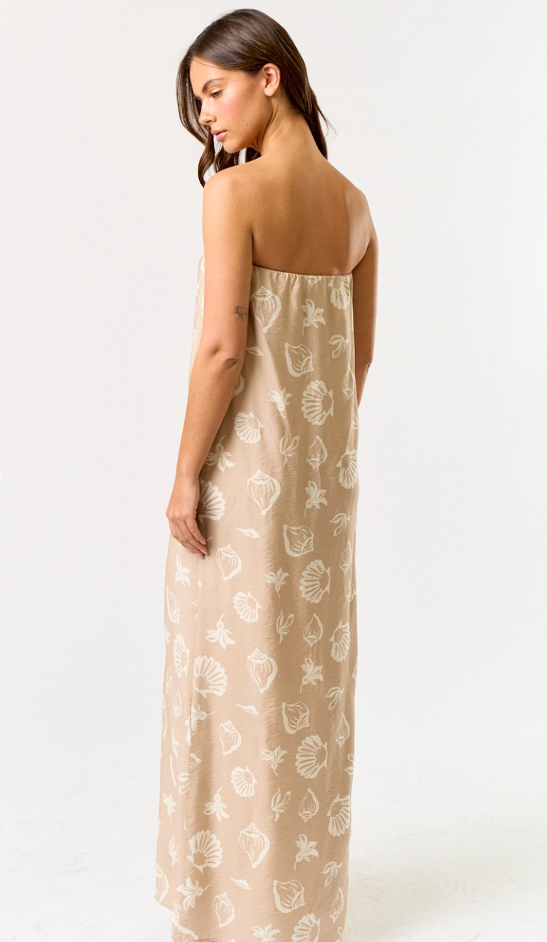 Seashells Strapless Maxi Dress