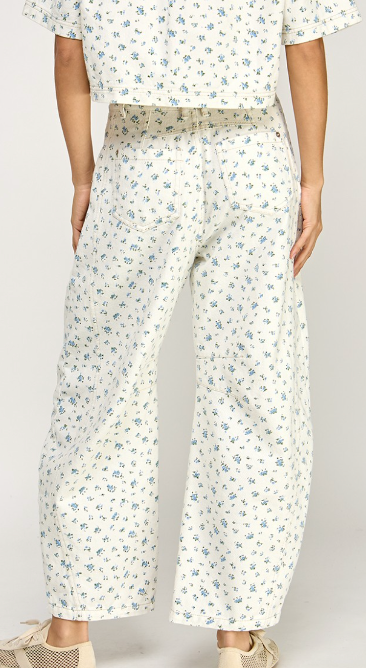 Ella Floral Barrel Jeans